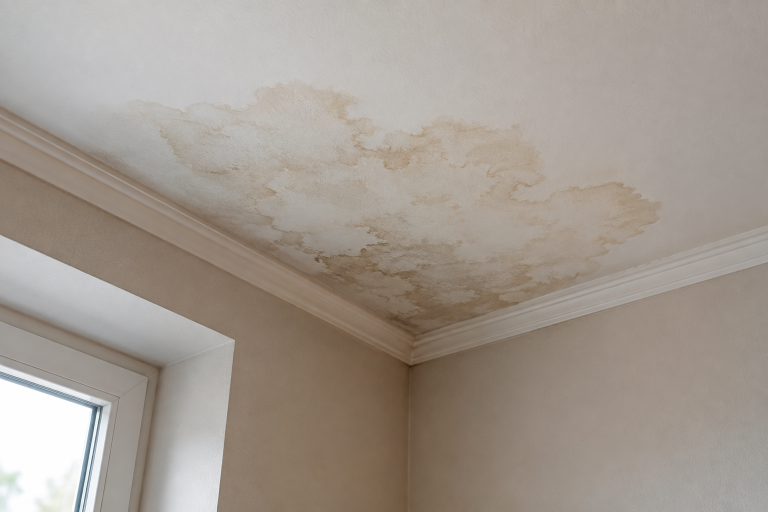 Tache d&rsquo;humidité au plafond : comment savoir si l&rsquo;eau provient du toit ou d&rsquo;une canalisation ?